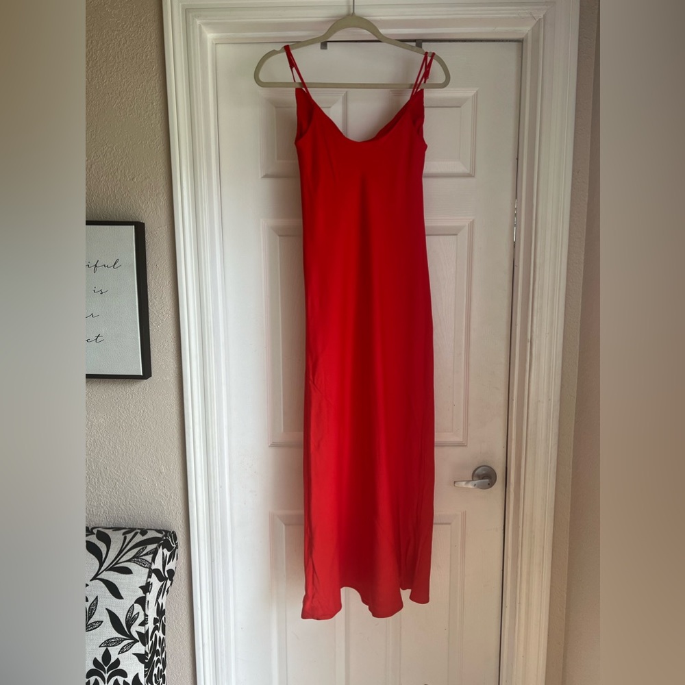 Zara red slip dress